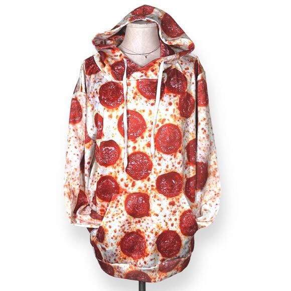 Pepperoni Hoodie Jersey Drawstring Sweatshirt Cosplay Costume Halloween UNISEX - Picture 3 of 11